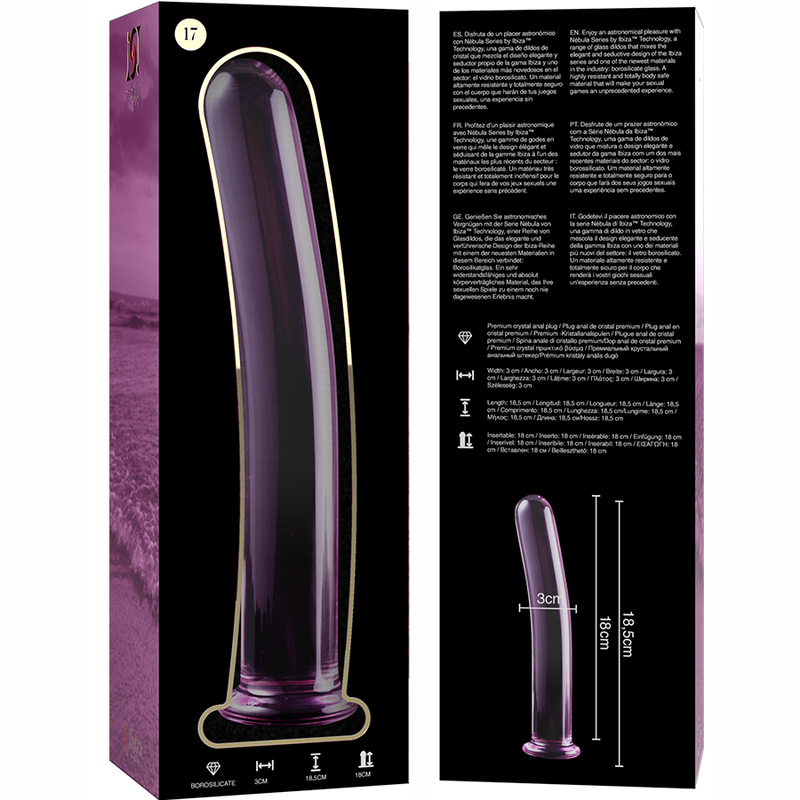 Dildo Cristal Nebula Series By Ibiza - Modelo 17 Borosilicato 18.5 X 3 Cm Rosa
