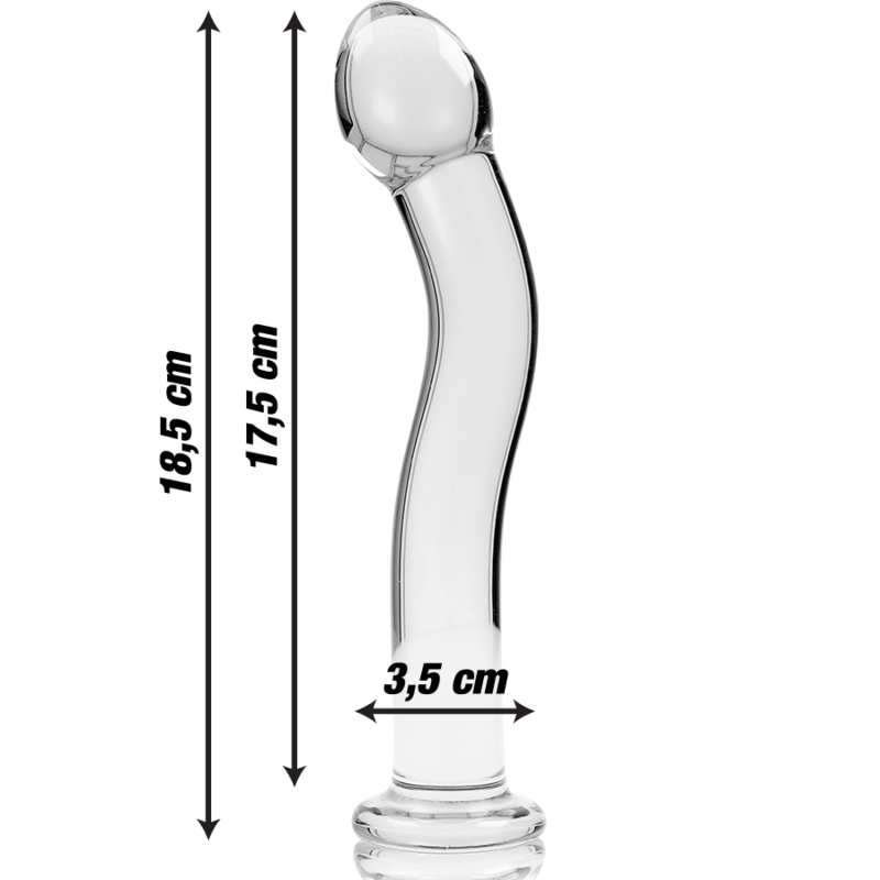 Dildo Cristal Nebula Series By Ibiza - Modelo 18 Borosilicato 18.5 X 3.5 Cm Transparente