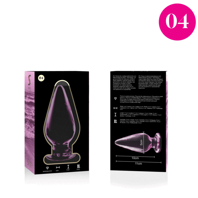 Plug Cristal Nebula Series By Ibiza - Modelo 4 Borosilicato 11 X 5 Cm Rosa