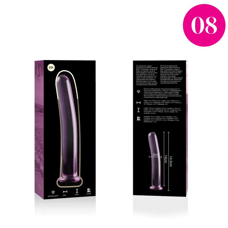 Nebula Series By Ibiza - Modelo 8 Dildo Cristal Rosa 14.5 Cm -o- 2 Cm