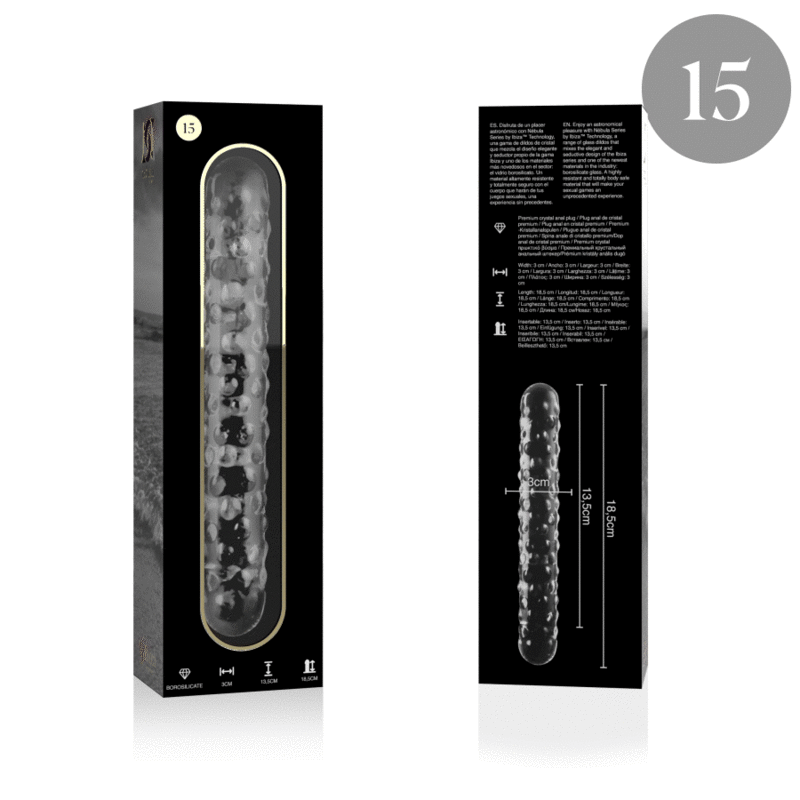 Nebula Series By Ibiza - Modelo 15 Dildo Cristal Transparente 18.5 Cm -o- 3 Cm