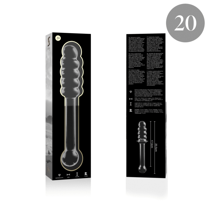 Nebula Series By Ibiza - Modelo 20 Dildo Cristal Transparente 20.5 Cm -o- 3 Cm