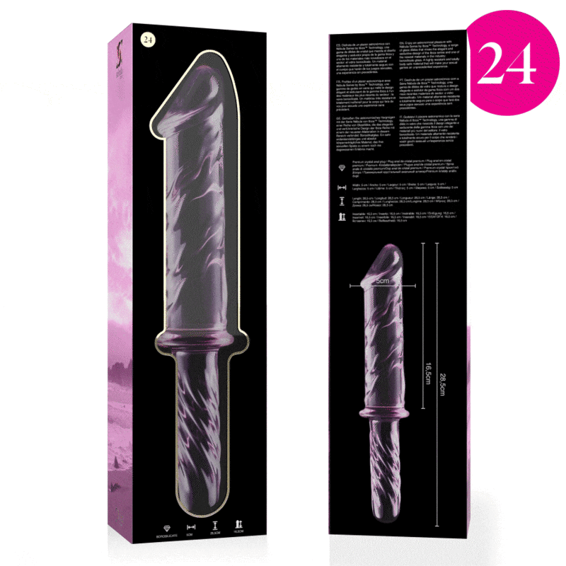 Nebula Series By Ibiza - Modelo 24 Dildo Cristal Rosa 28.5 Cm -o- 5 Cm