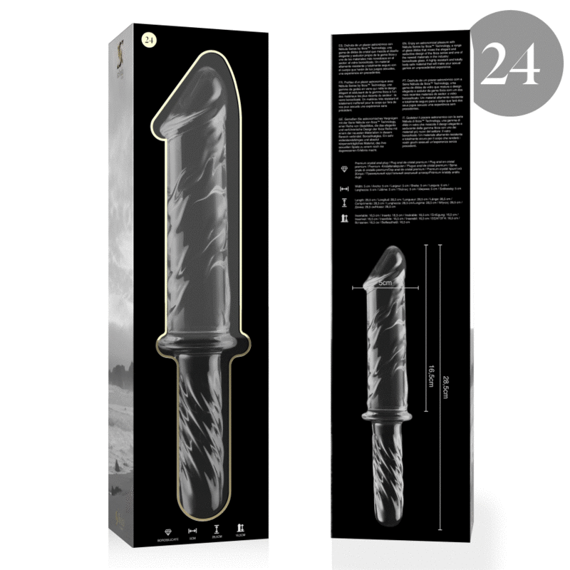 Nebula Series By Ibiza - Modelo 24 Dildo Cristal Transparente 28.5 Cm -o- 5 Cm