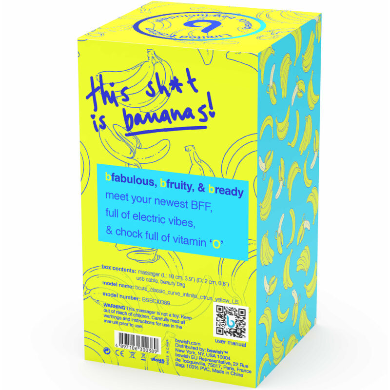 B Swish - Bcute Curve Infinite Classic Edicion Limitada Vibrador Recargable Silicona Amarillo