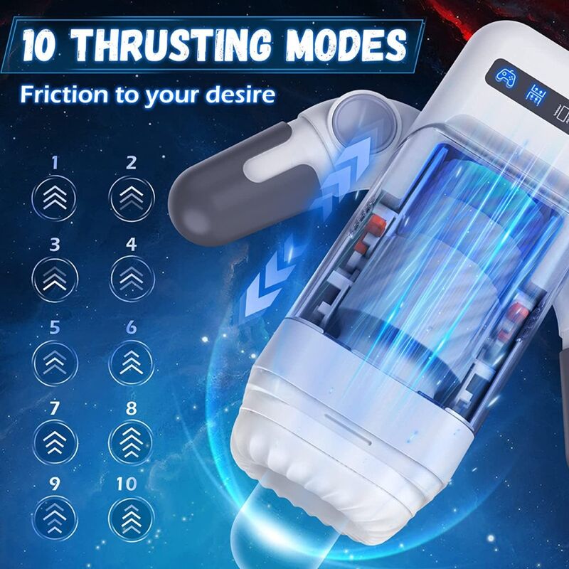 Masturbador Game Cup Masculino Con Vibración Y Función Calor Con Soporte Para Móviles - Negro