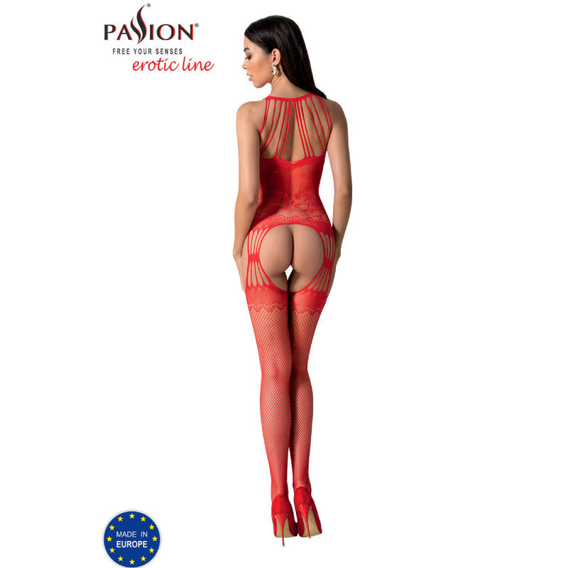 Bodystocking Passion Bs095 Rojo Talla Unica