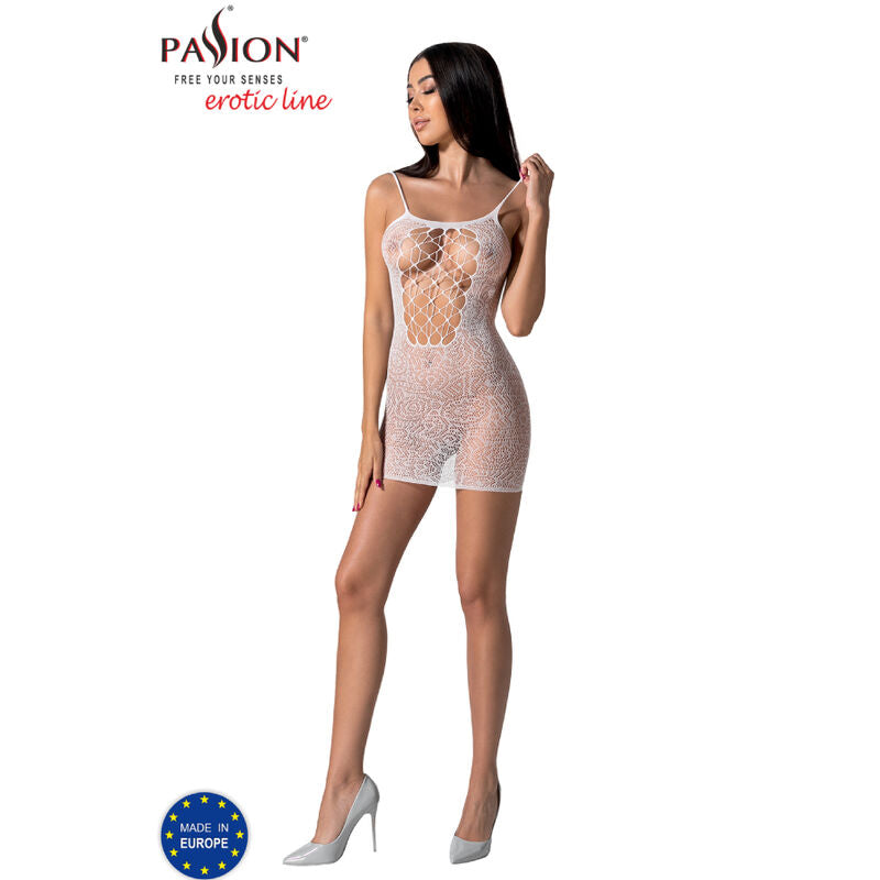 Passion - Bs096 Bodystocking Blanco Talla Unica