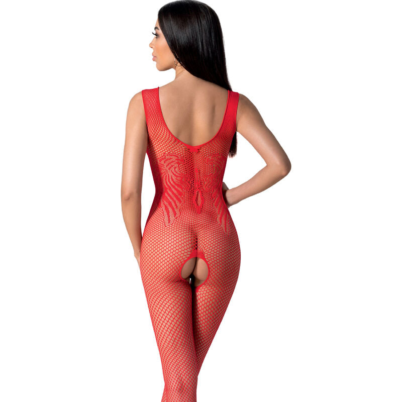 Passion - Bs098 Bodystocking Rojo Talla Única