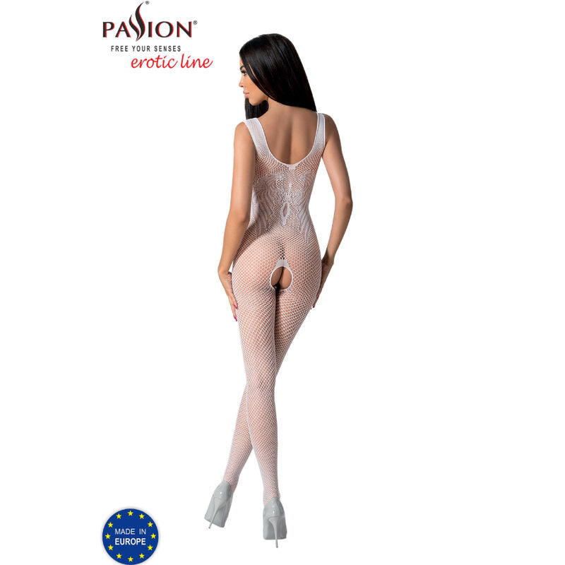 Passion - Bs098 Bodystocking Blanco Talla Única