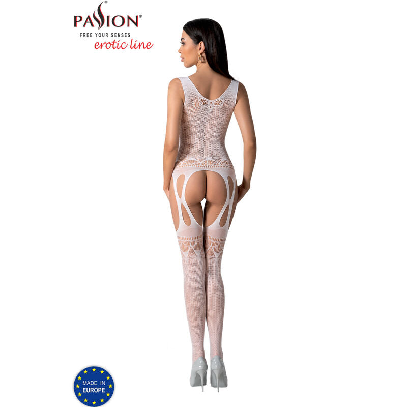 Passion - Bs099 Bodystocking Blanco Talla Única