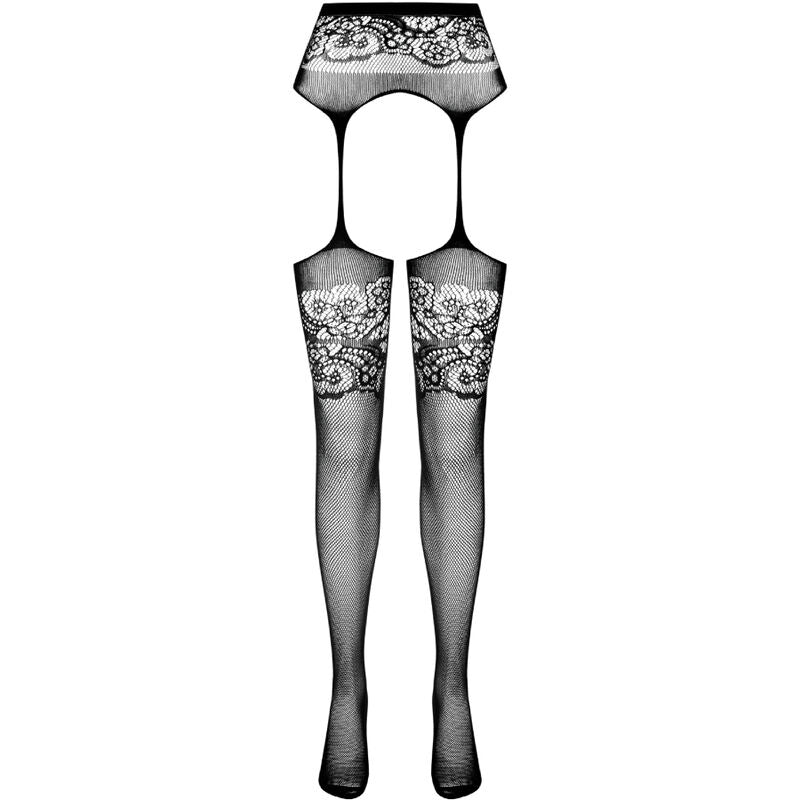 Passion - S029 Medias Con Liguero Negro Talla Unica
