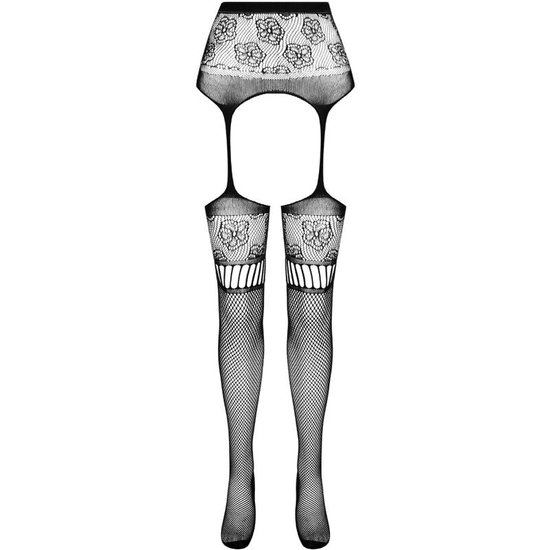 Passion - S030 Medias Con Liguero Negro Talla Unica