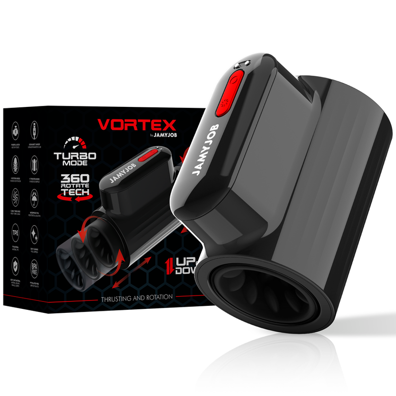 Jamyjob - Vortex Masturbador Turbo Con Empuje Y Rotación 360 Up And Down