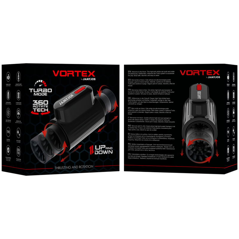 Jamyjob - Vortex Masturbador Turbo Con Empuje Y Rotación 360 Up And Down
