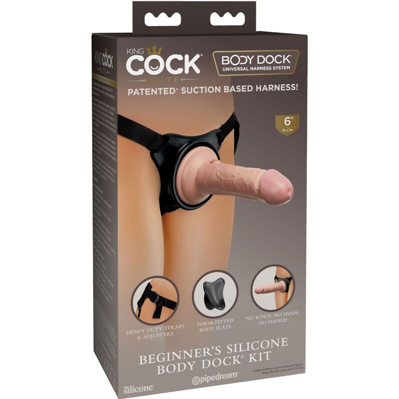 King Cock - Elite Arnes Ajustable Para Principiantes Con Dildo 15.2 Cm