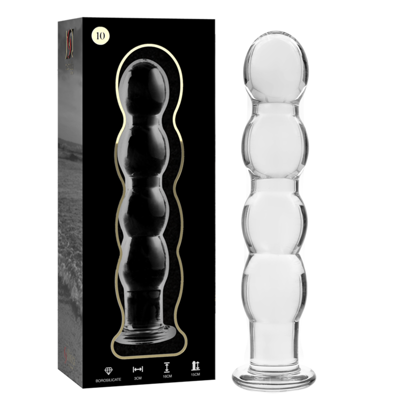 Dildo Cristal Nebula Series By Ibiza - Modelo 10 Borosilicato 16.5 X 3.5 Cm Transparente