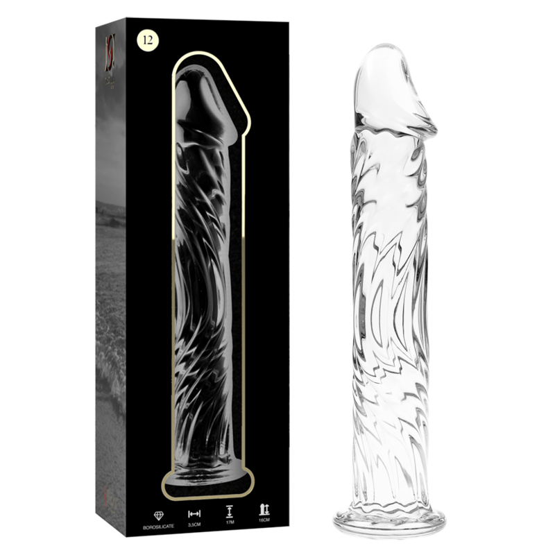 Dildo Cristal Nebula Series By Ibiza - Modelo 12 Borosilicato 17 X 3.5 Cm Transparente