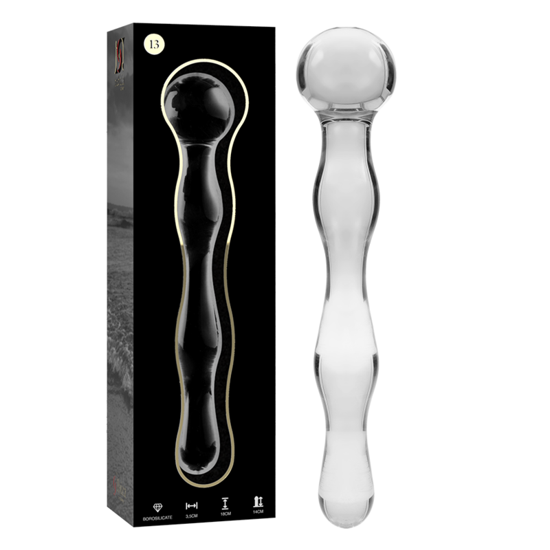 Dildo Cristal Nebula Series By Ibiza - Modelo 13 Borosilicato 18 X 3.5 Cm Transparente