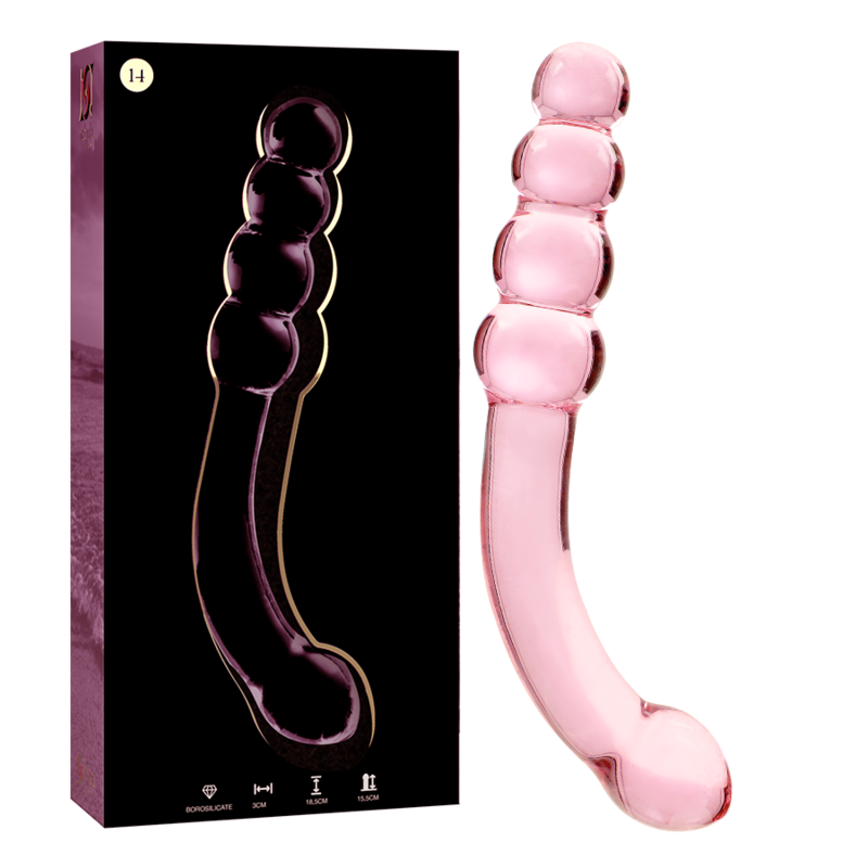 Dildo Cristal Nebula Series By Ibiza - Modelo 14 Borosilicato 18.5 X 3 Cm Rosa
