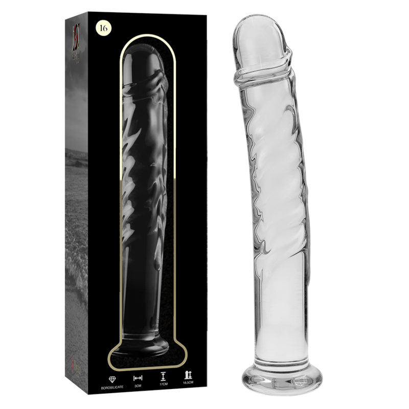 Dildo Cristal Nebula Series By Ibiza - Modelo 16 Borosilicato 18.5 X 3 Cm Transparente
