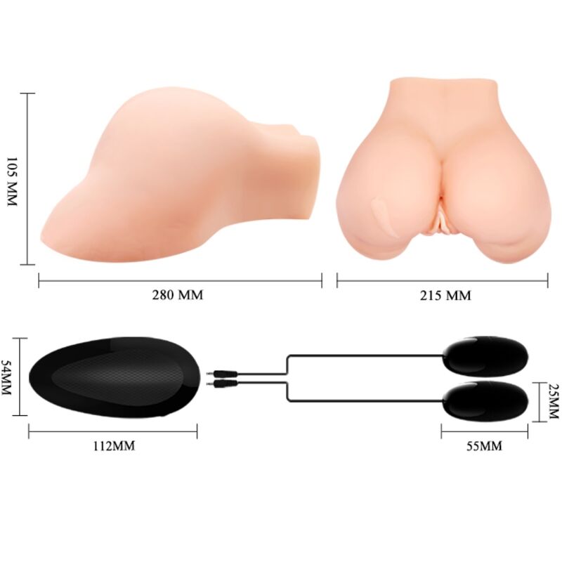 Crazy Bull - Vagina Y Ano Con Malla Realista Con Vibracion