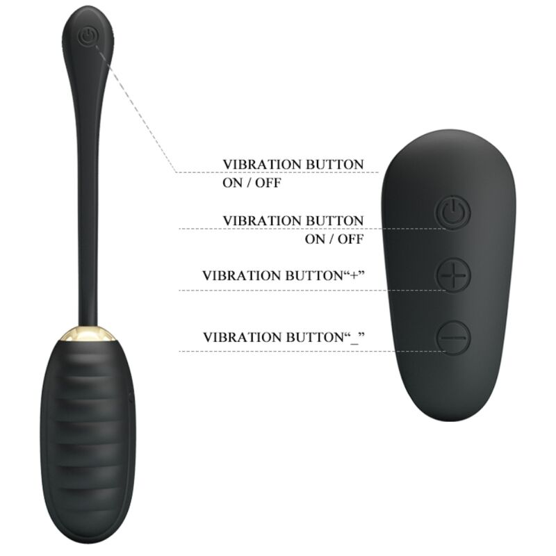 Pretty Love - Doreen Huevo Vibrador De Lujo Recargable Negro Control Remoto