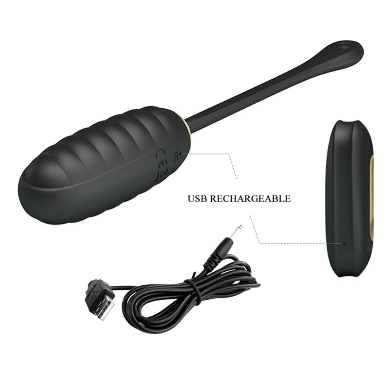 Pretty Love - Doreen Huevo Vibrador De Lujo Recargable Negro Control Remoto