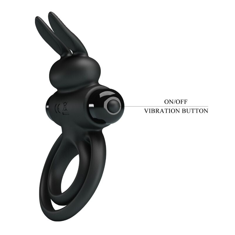 Pretty Love - Anillo Vibrador Iii Conejo Para Pene Negro