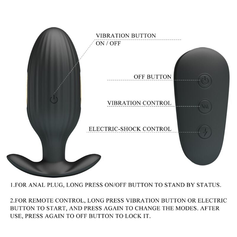 Pretty Love - Kelly Plug Anal Vibrador Recargable Negro