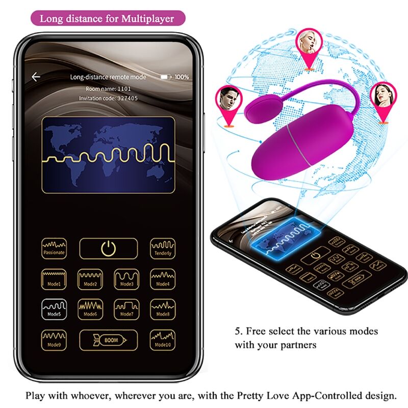 Pretty Love - Nymph Huevo Vibrador Controlado Por App Violeta