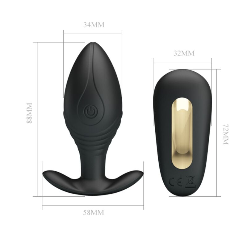 Pretty Love - Regina Plug Anal Vibrador Recargable Negro