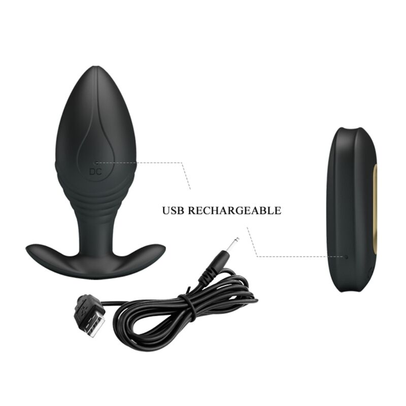 Pretty Love - Regina Plug Anal Vibrador Recargable Negro