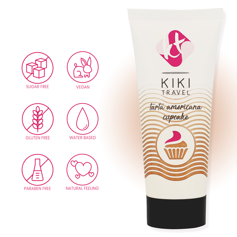 Kikí Travel - Gel Deslizante Sabor A Tarta Americana Cupcake 50 Ml