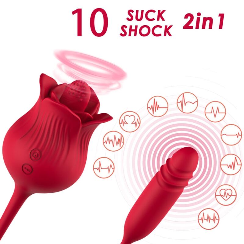 Armony - Roselip Estimulador Clitoris Con Lengua 10 Modos & Vibrador Rojo