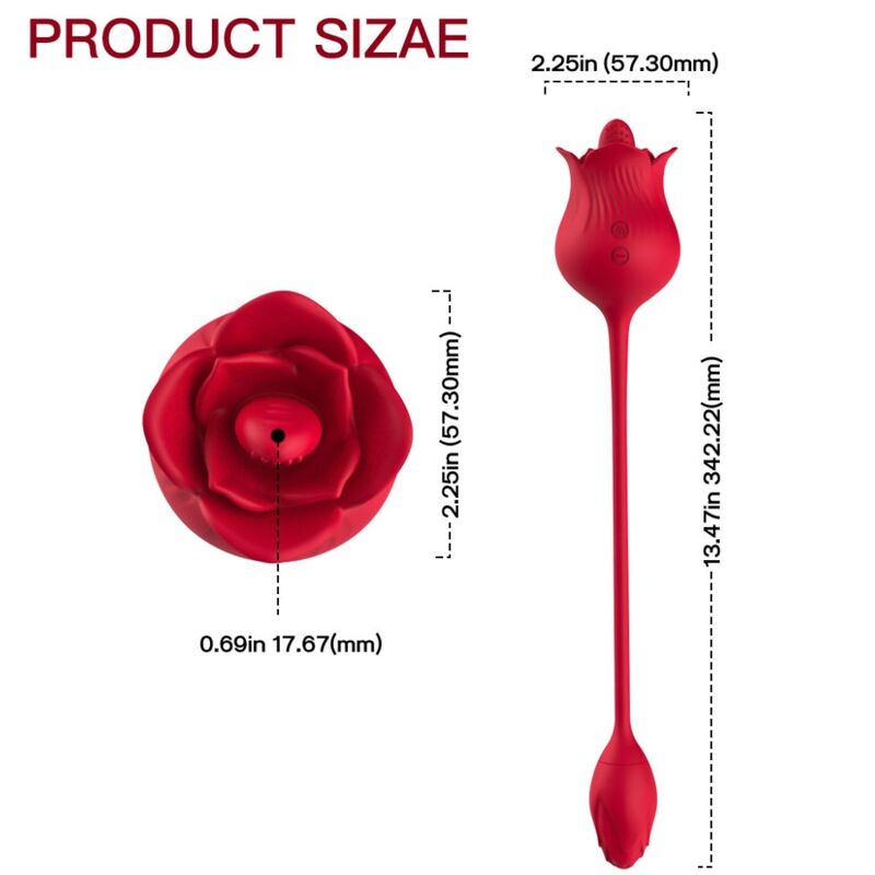 Armony - Rosa Vibrador Estimulador Clítoris Con Cola 10 Modos Rojo