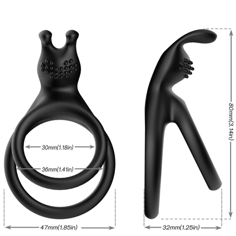 Armony - Tensy Anillo Doble Rabbit Negro