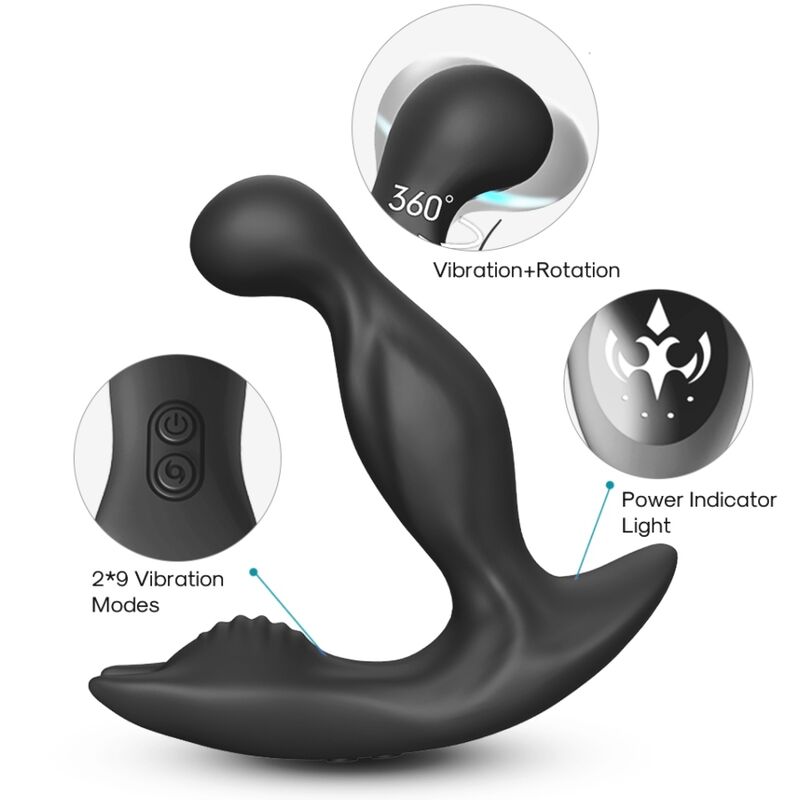 Armony - Bat King Vibrador Anal Prostata Rotador Control Remoto Negro