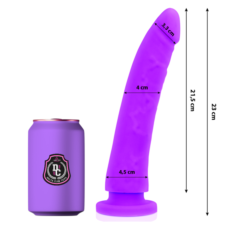 Delta Club - Dildo Realista Lila Silicona Medica 23 Cm -o- 4.5 Cm