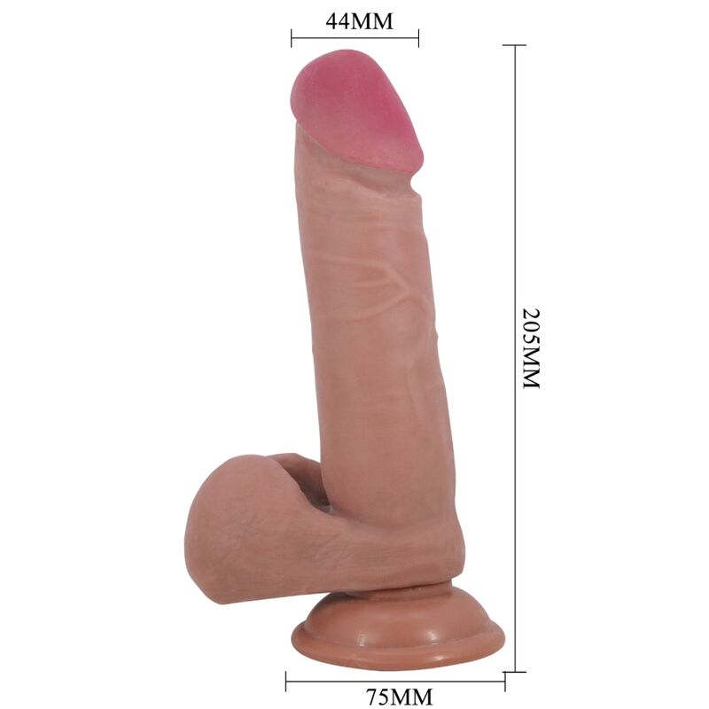 Pretty Love - Sliding Skin Series Dildo Realístico Con Ventosa Piel Deslizante Mulato 20.5 Cm