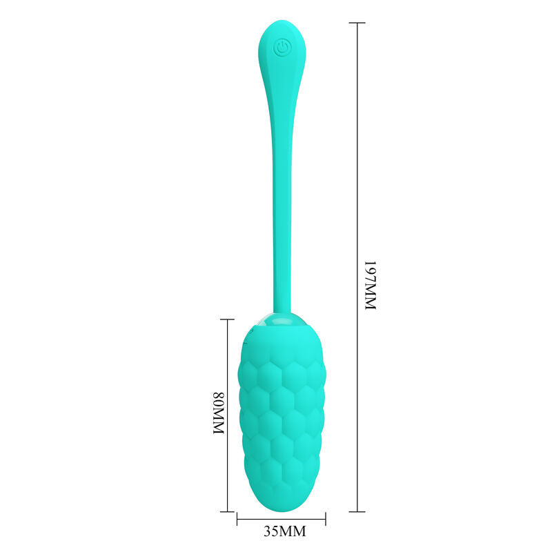 Pretty Love - Huevo Vibrador Con Textura Marina Recargable Verde Agua