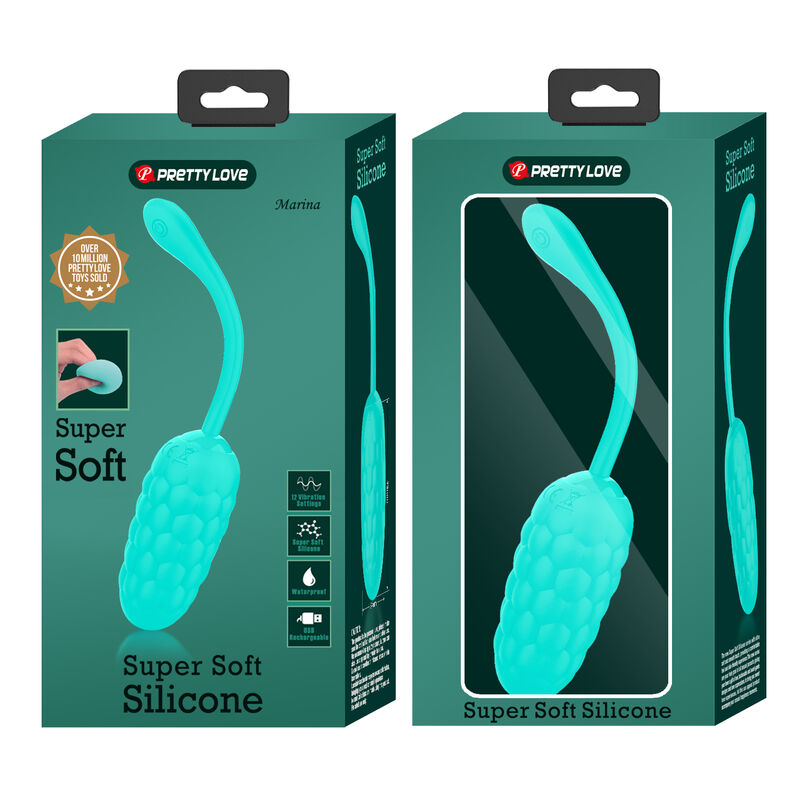 Pretty Love - Huevo Vibrador Con Textura Marina Recargable Verde Agua