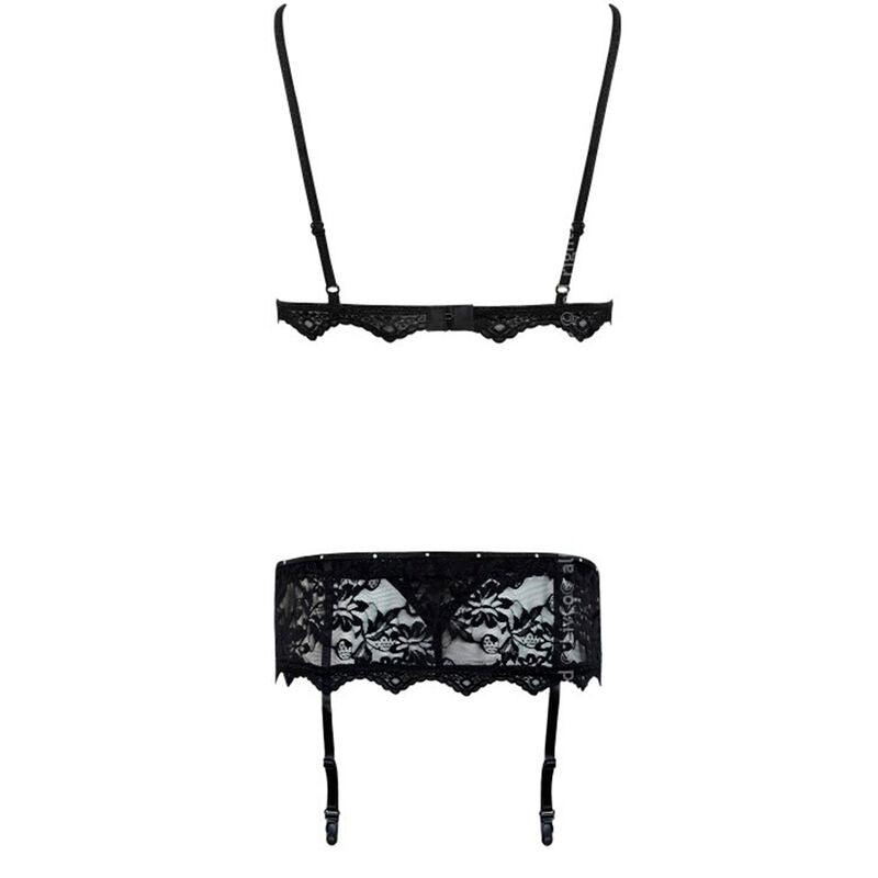 Livco Corsetti Fashion - Belita Lc 90231 Sujetador + Panty + Liguero Negro S/M