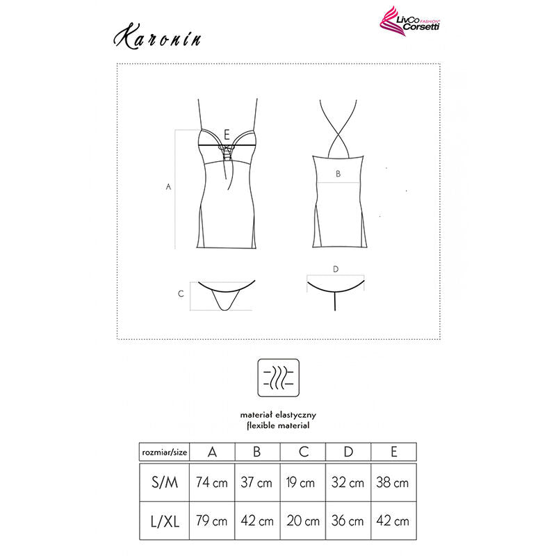 Livco Corsetti Fashion - Karonin Lc 90628 Falda + Panty Negro L/Xl