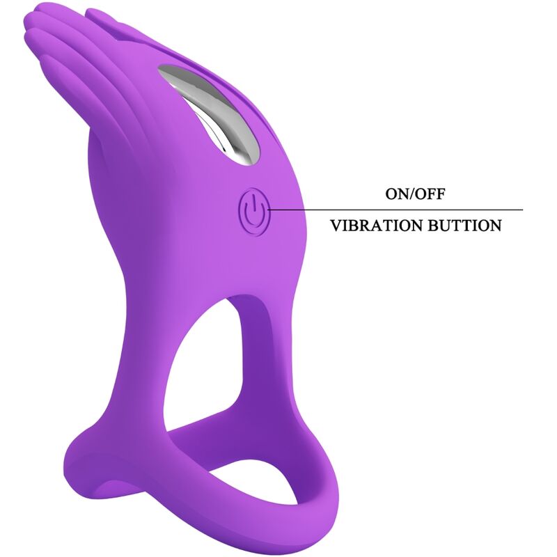 Pretty Love - Anillo Vibrador Silas 7 Vibraciones Silicona Lila