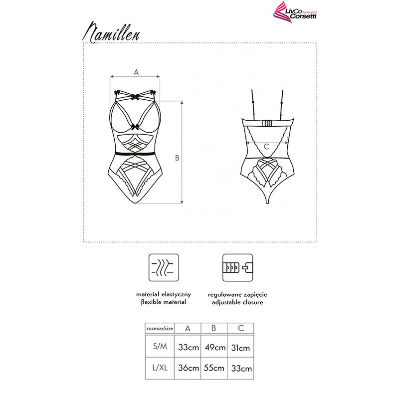 Livco Corsetti Fashion - Namillen Lc 90528 Body Black L/Xl