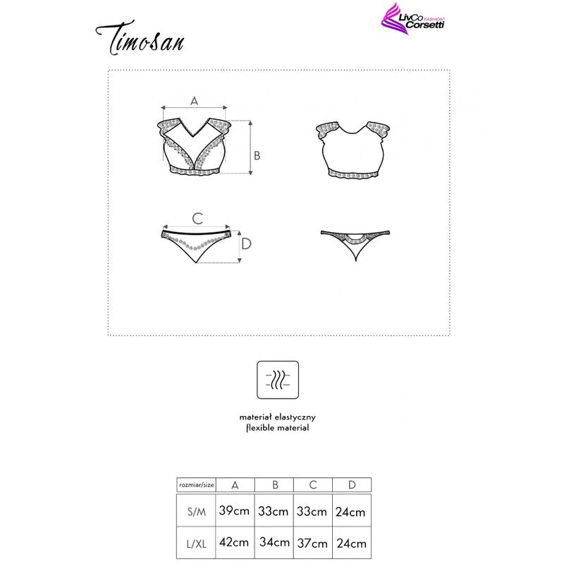 Livco Corsetti Fashion - Timosan Lc 90631 Sujetador + Panty Negro L/Xl
