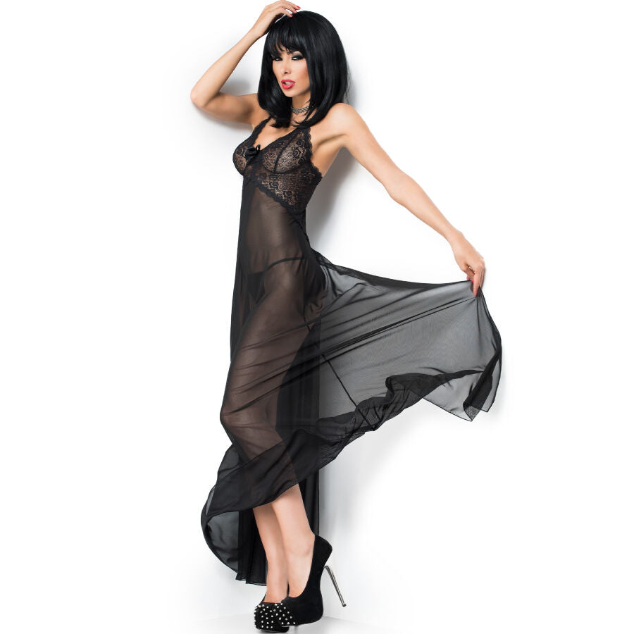 Chilirose - Cr 3883 Babydoll Largo Negro L/xl