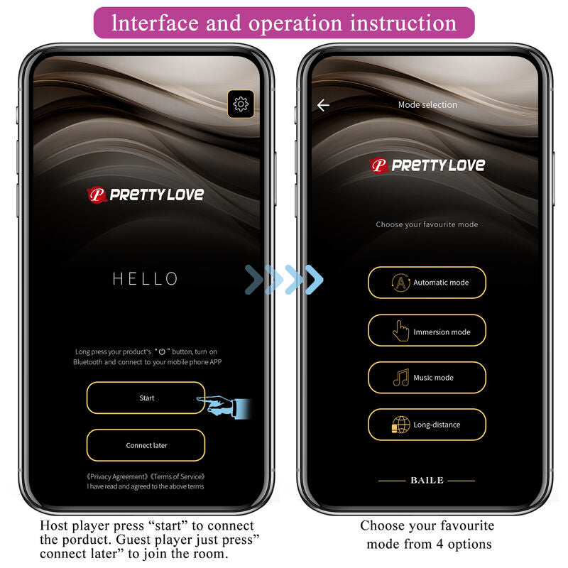 Pretty Love - Hector Vibrador Electroshock Por Control Por App Lila