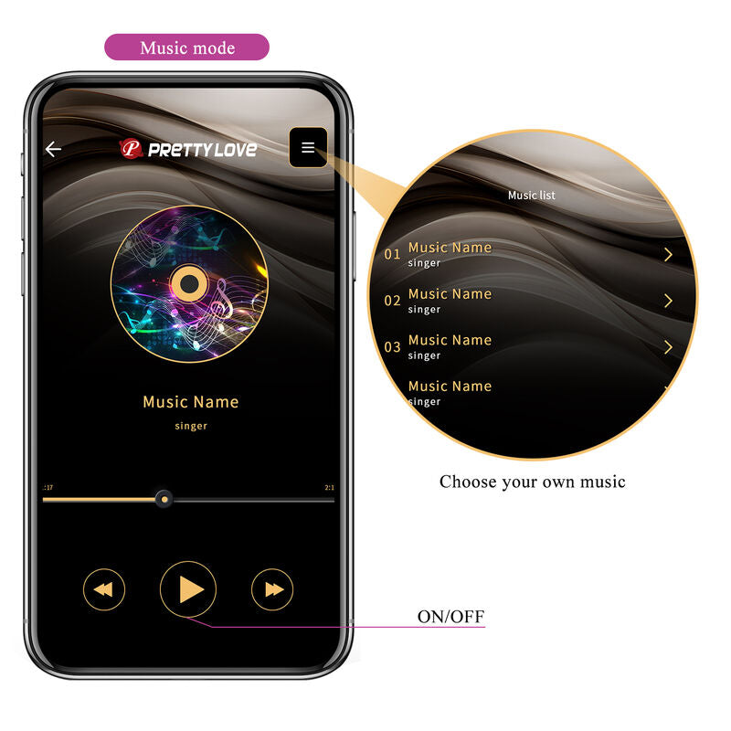 Pretty Love - Hector Vibrador Electroshock Por Control Por App Lila